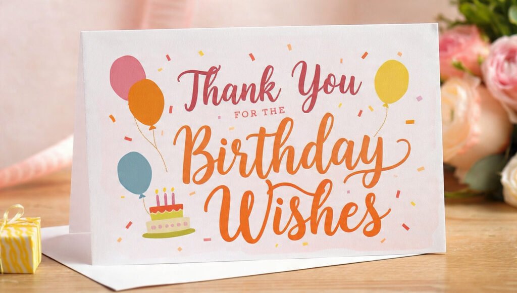 Thank you for the birthday wishes greeting card image