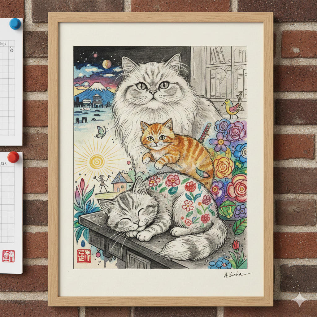 Hand drawn cat sketch