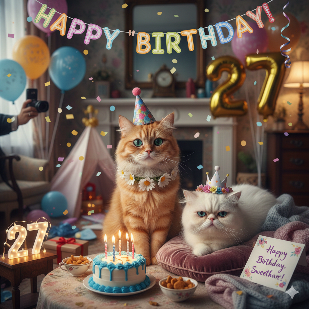 Cute cat birthday images for social media posts