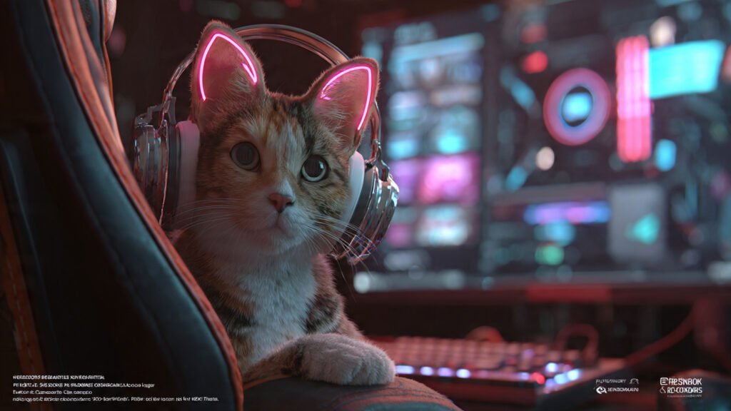 Playful funny cat meme