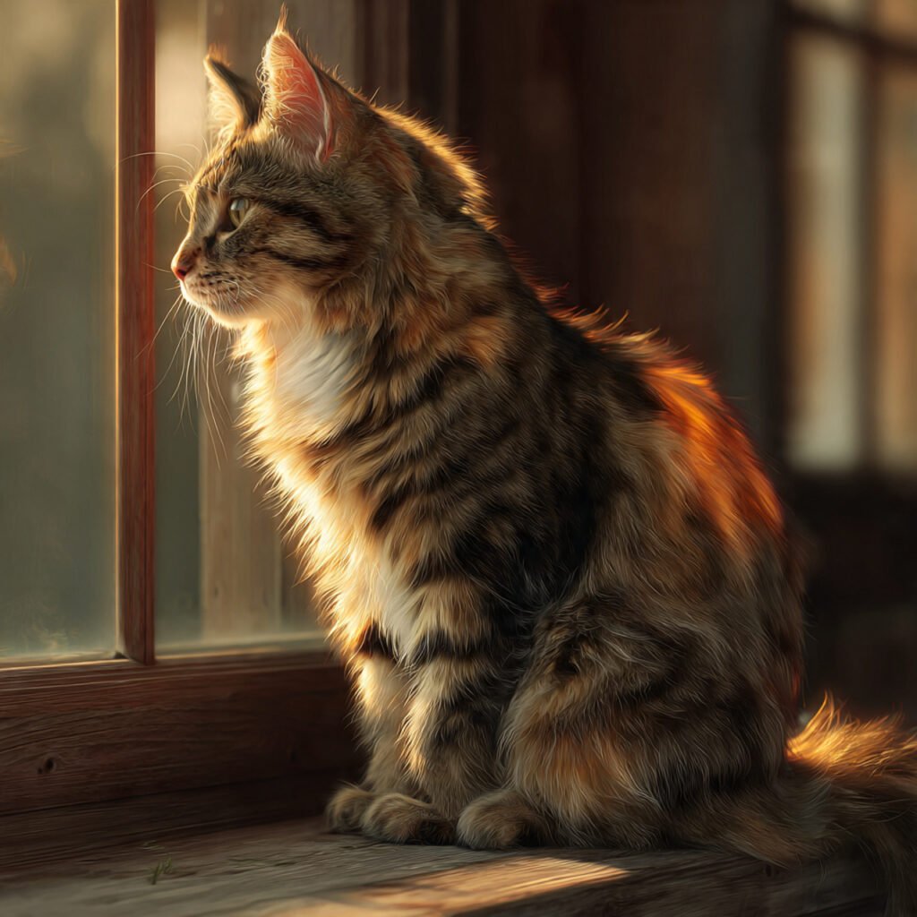 Real torbie cat portrait