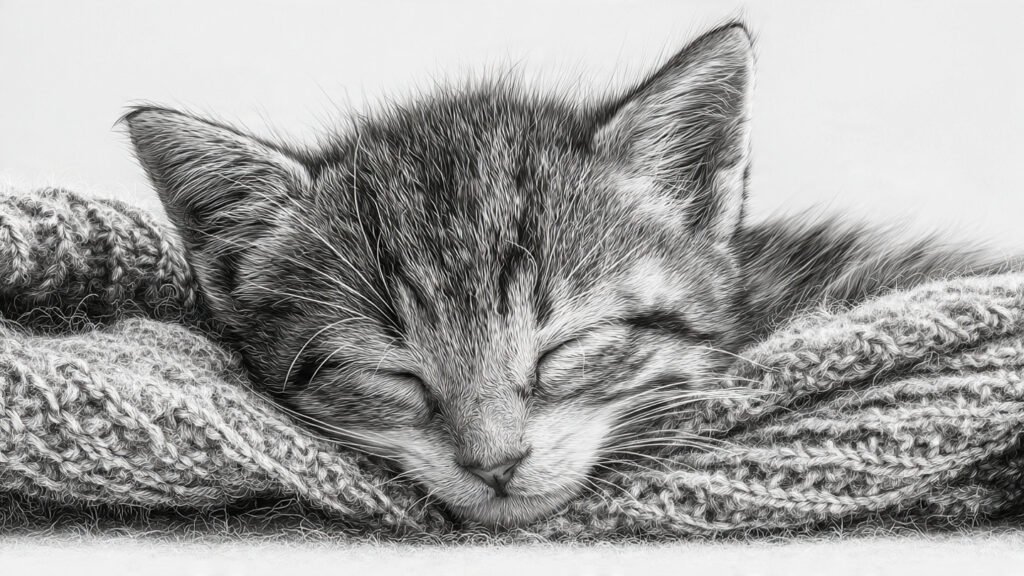 Creative cat drawing artwork