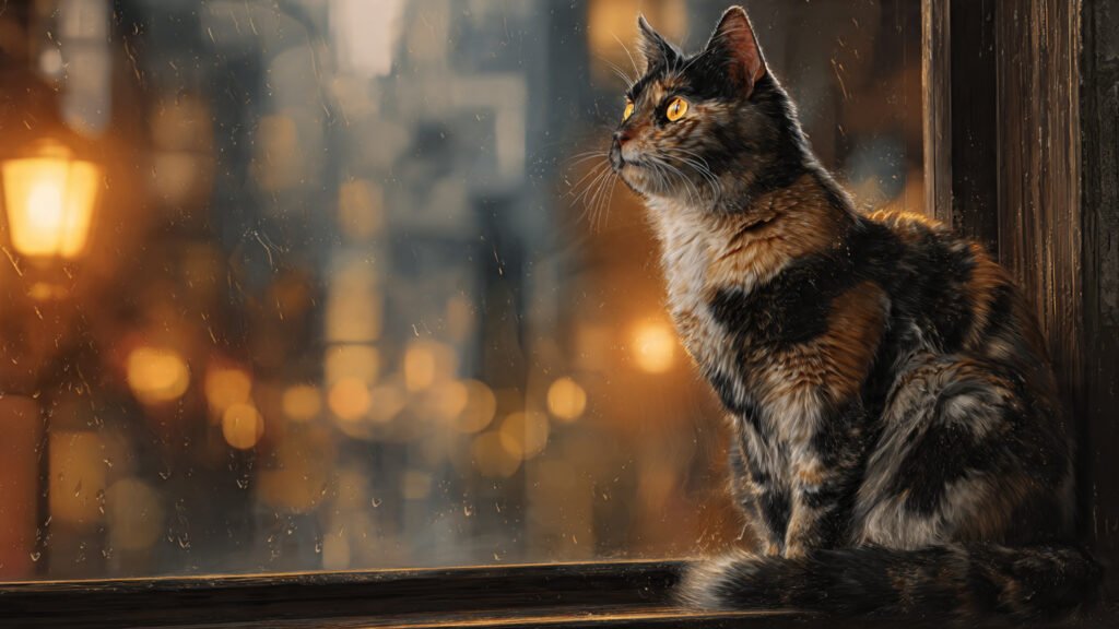 Torbie cat natural fur pattern