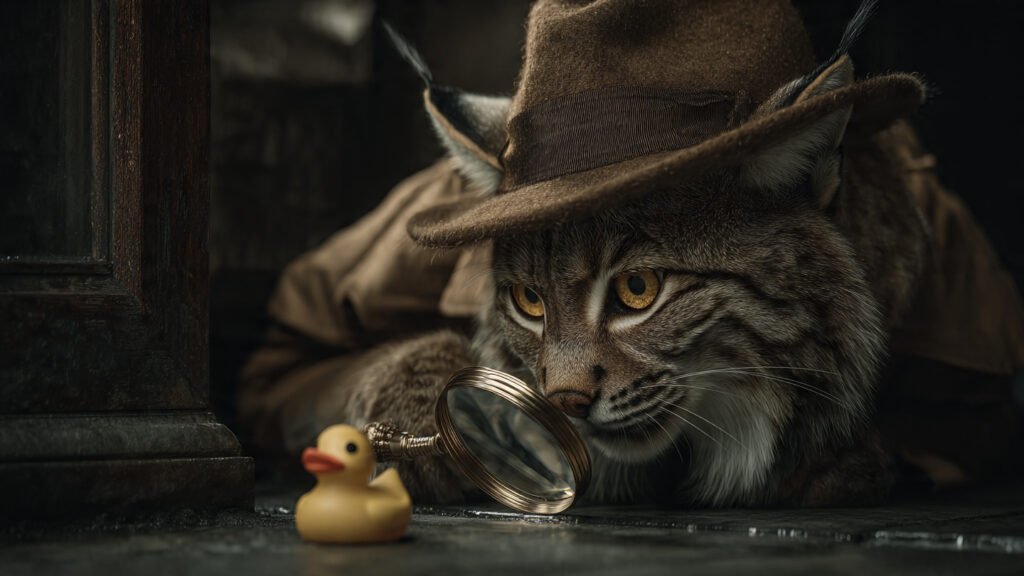 Silly bobcat funny pose