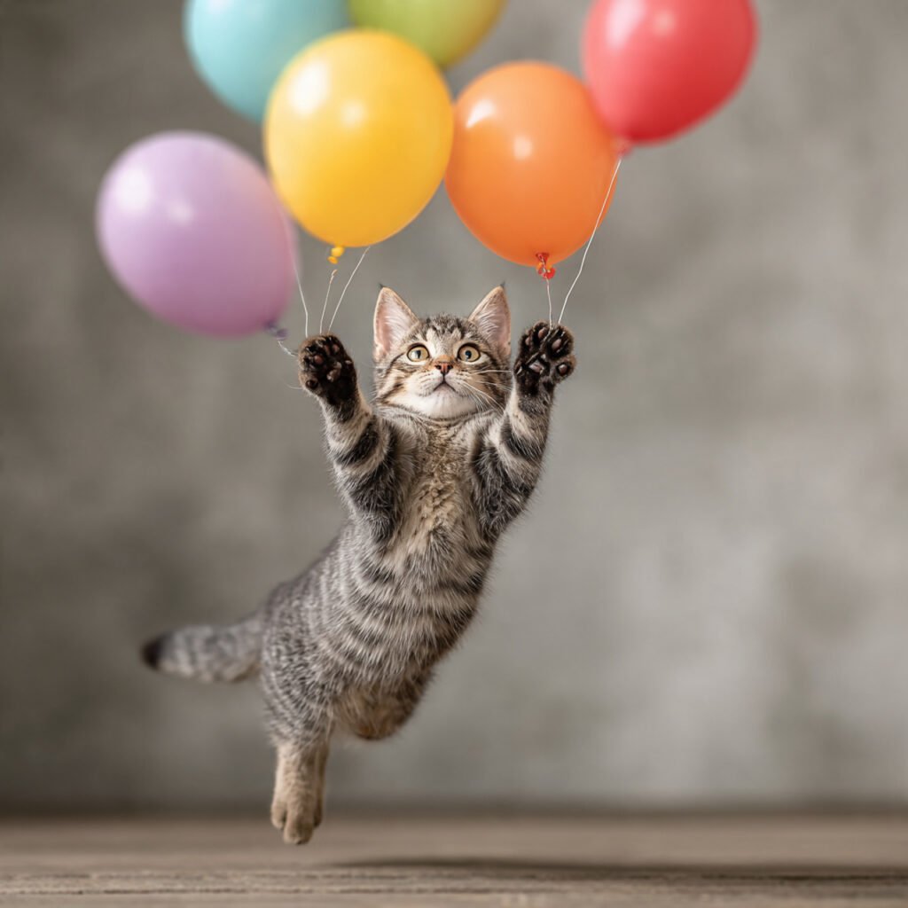 Cartoon style happy birthday cat images