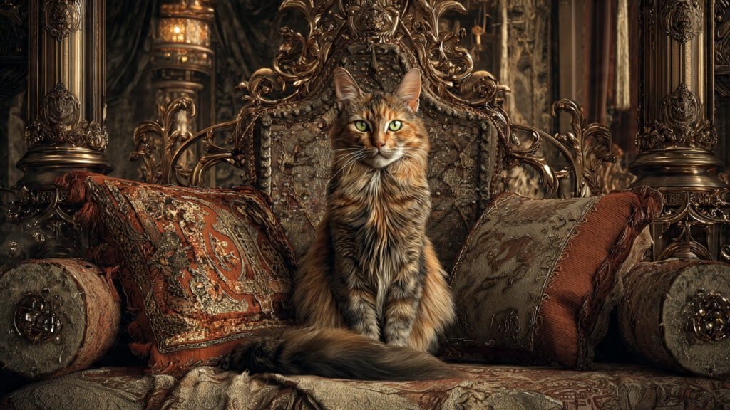 Real torbie cat sitting