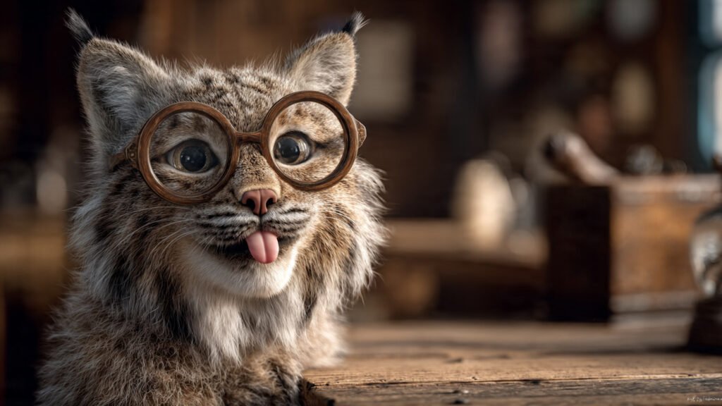 Silly bobcat reaction image