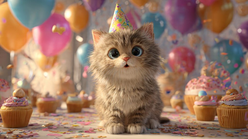 Lovely happy birthday cat pictures in HD