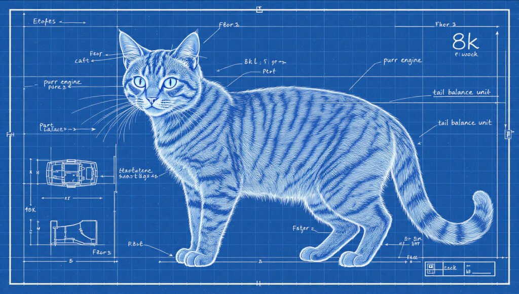 Cute cat drawing illustration