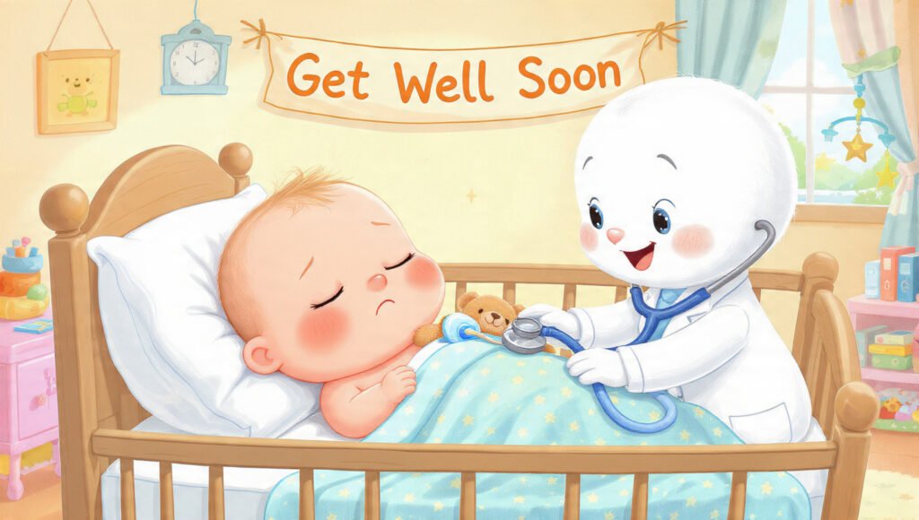 Playful Cartoon Get Well Soon Wishes
