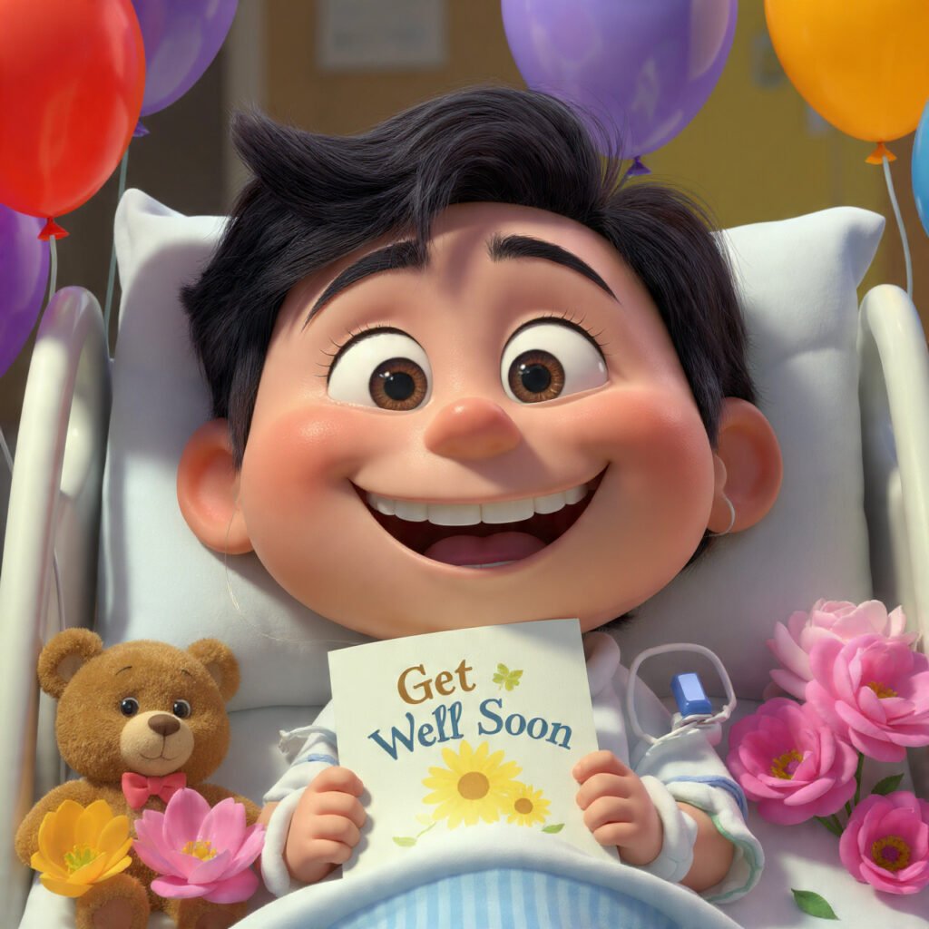 Laughing Cartoon Get Well Soon Wishes
