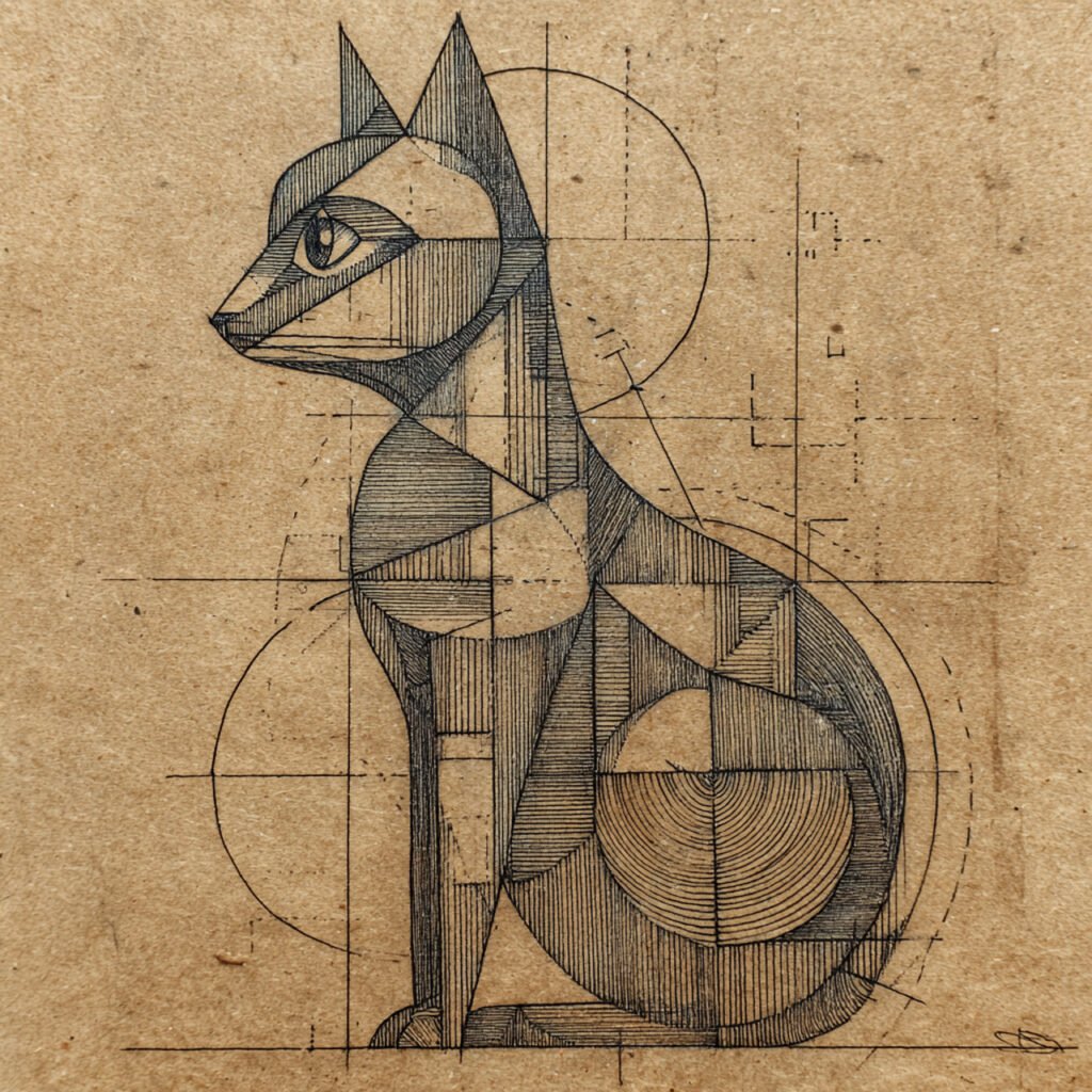 Simple cat line drawing