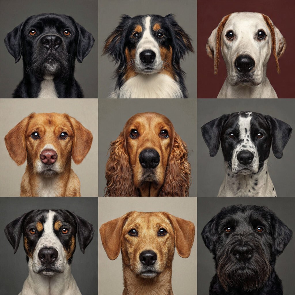 Cute small dog breeds sitting together