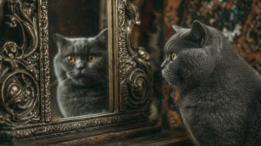 Calm British Shorthair cat