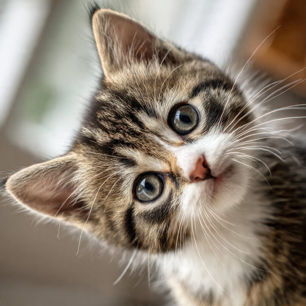 Cute cat shocked reaction
