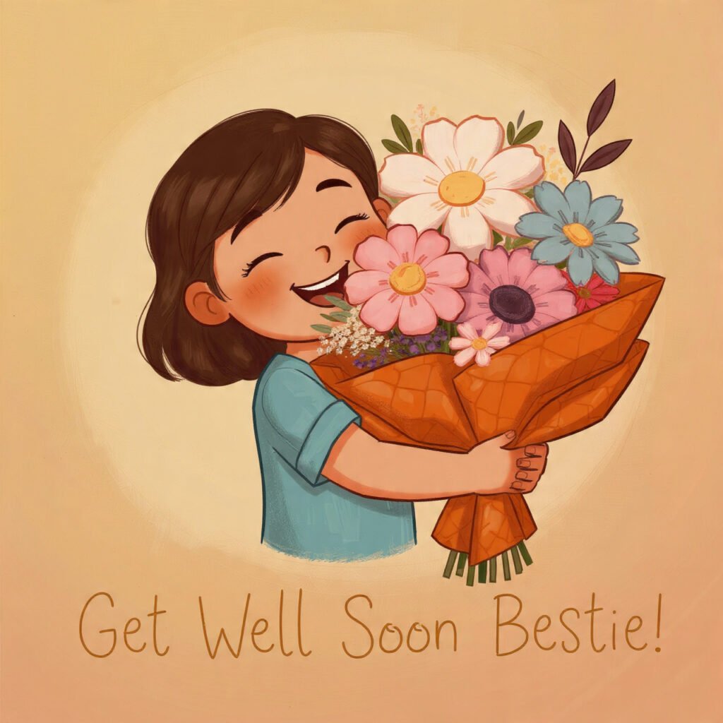 Colorful Flower Get Well Soon Wishes For Friend
