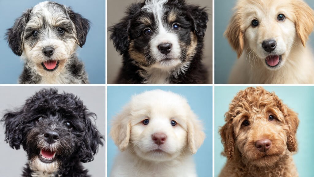 Adorable cute dog breeds portrait