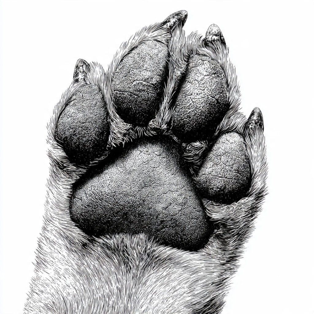 Dog paw art illustration