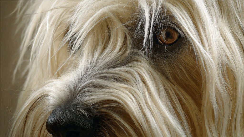 Cute funny Afghan dog posing humorously