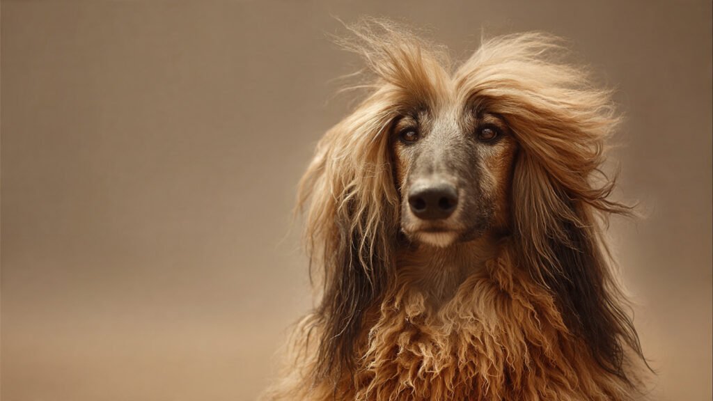 Funny Afghan hound wearing sunglasses