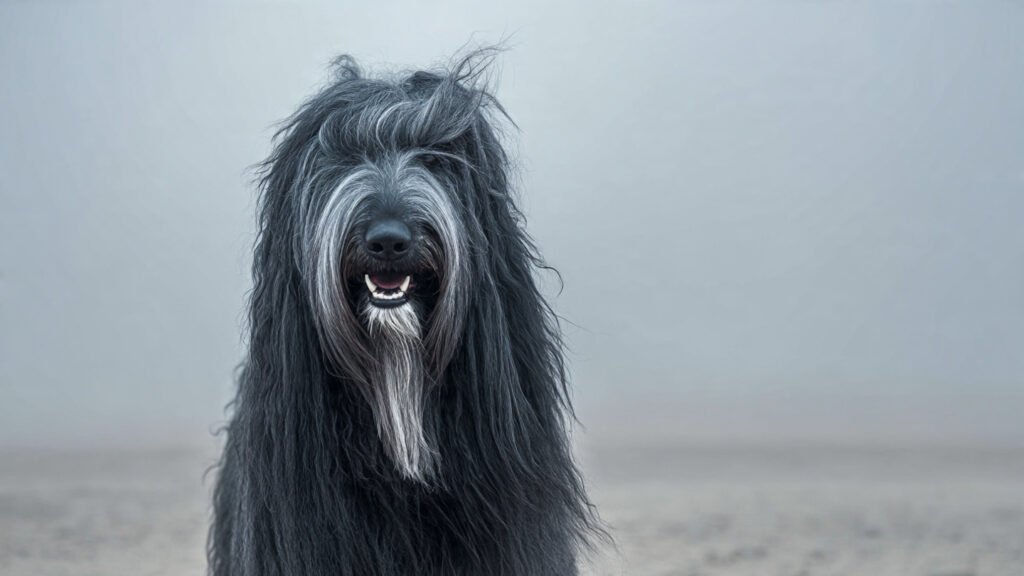 Afghan dog caught in a funny pose