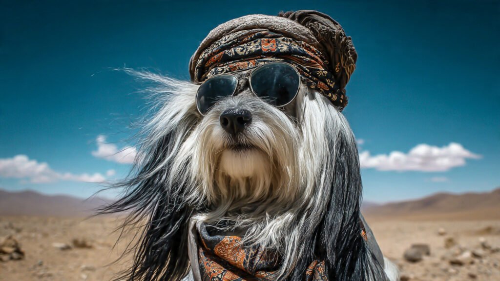 Humorous Afghan hound portrait