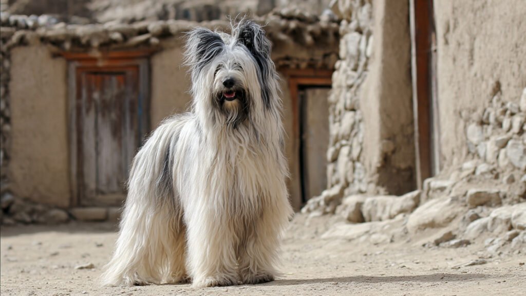 Funny Afghan dog image with playful mood