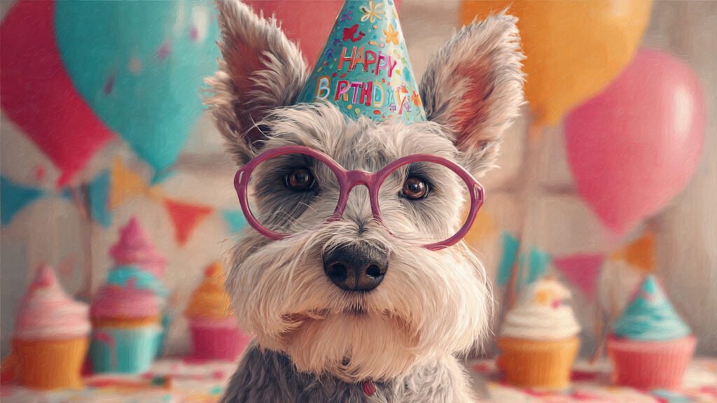 Cute puppy birthday party