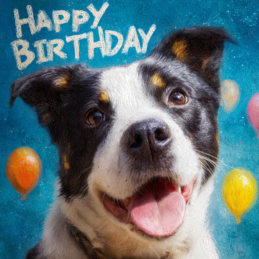 Adorable dog birthday moment