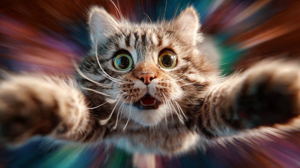 Innocent cat reaction image