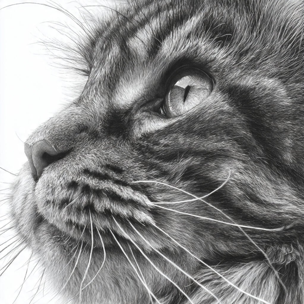 Minimal cat drawing sketch