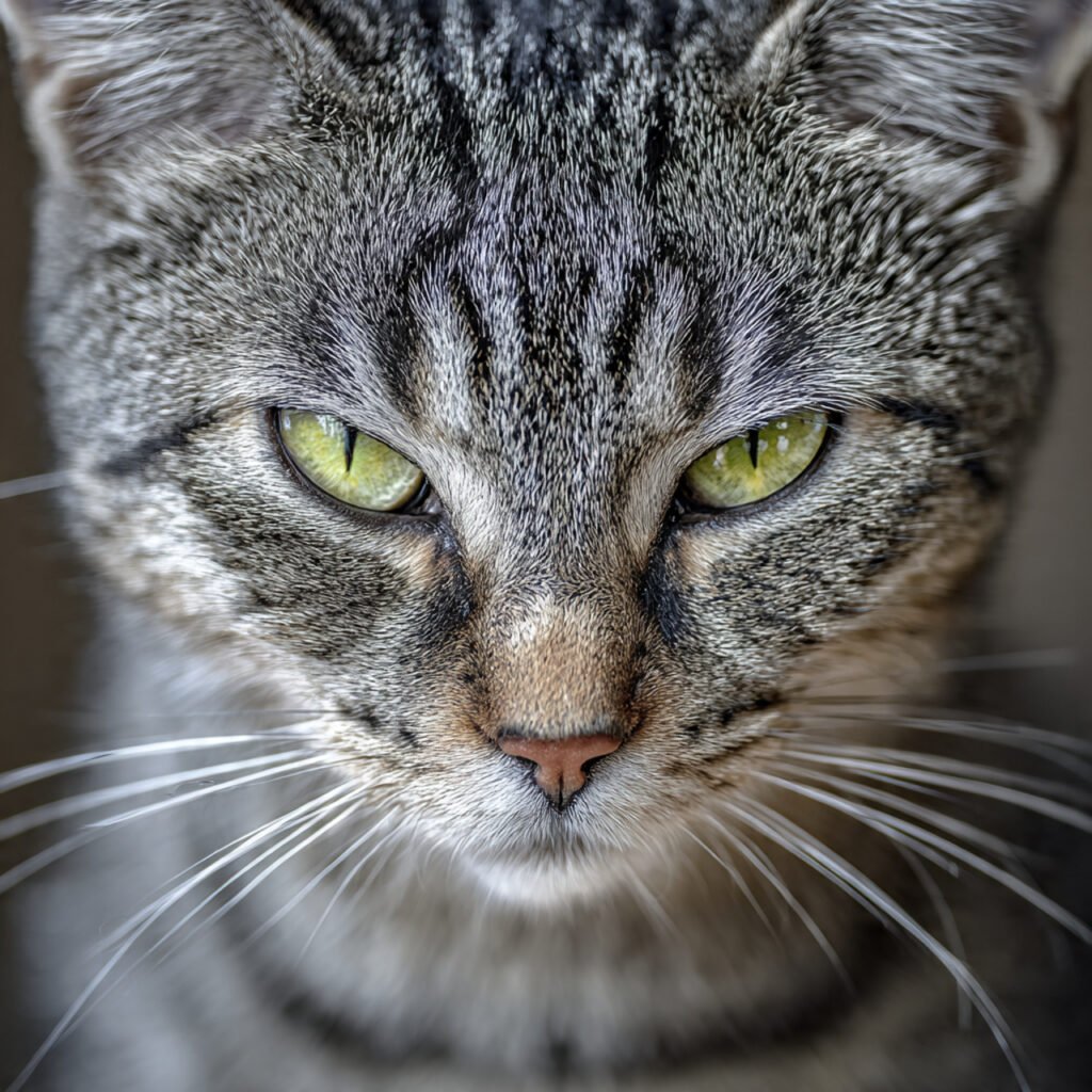 Cute cat surprised reaction