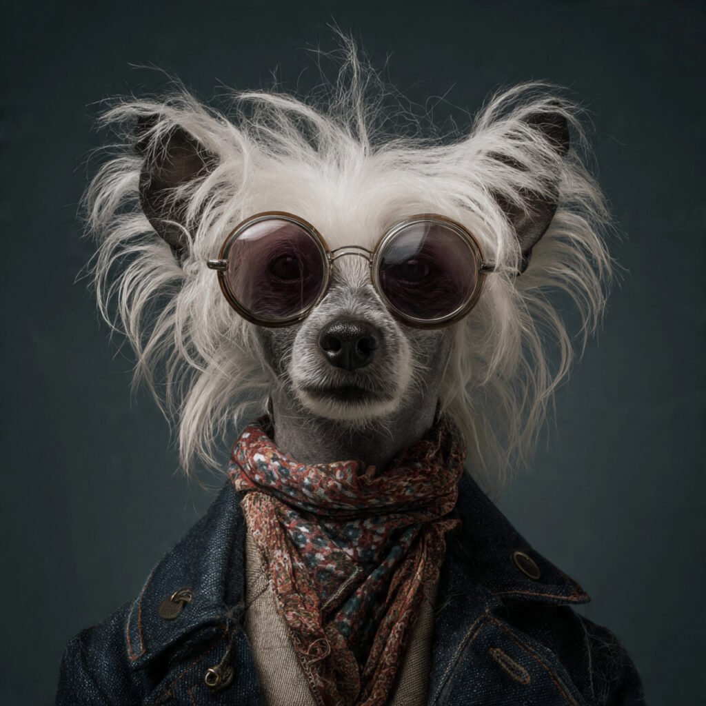 Small Chinese Crested dog portrait