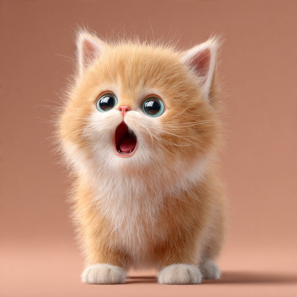 Cute cat reaction face