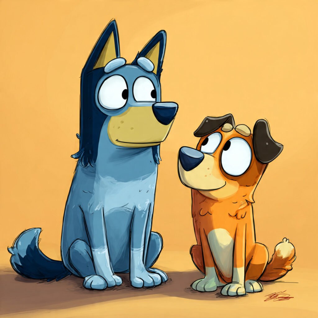 Bluey and Bingo Goofy Cartoon Images