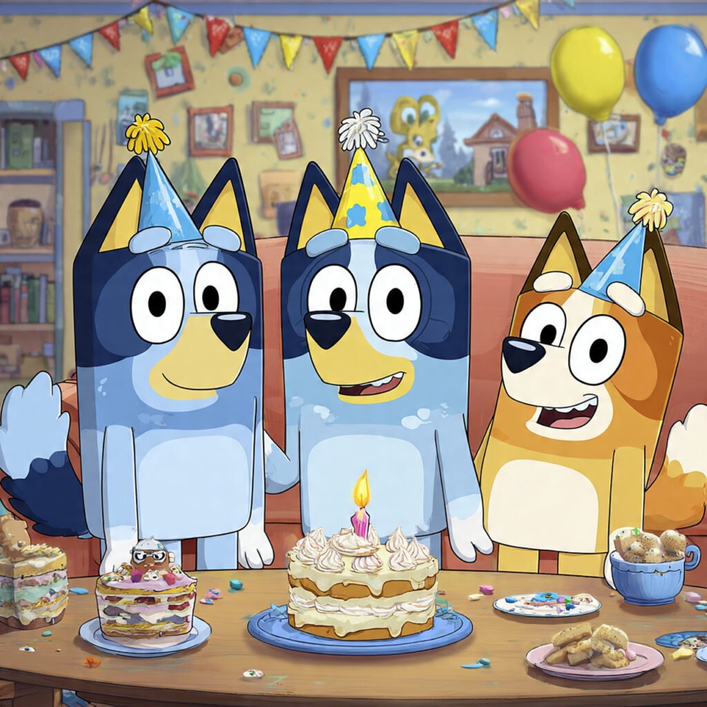 Bluey Birthday Joy With Happy Family