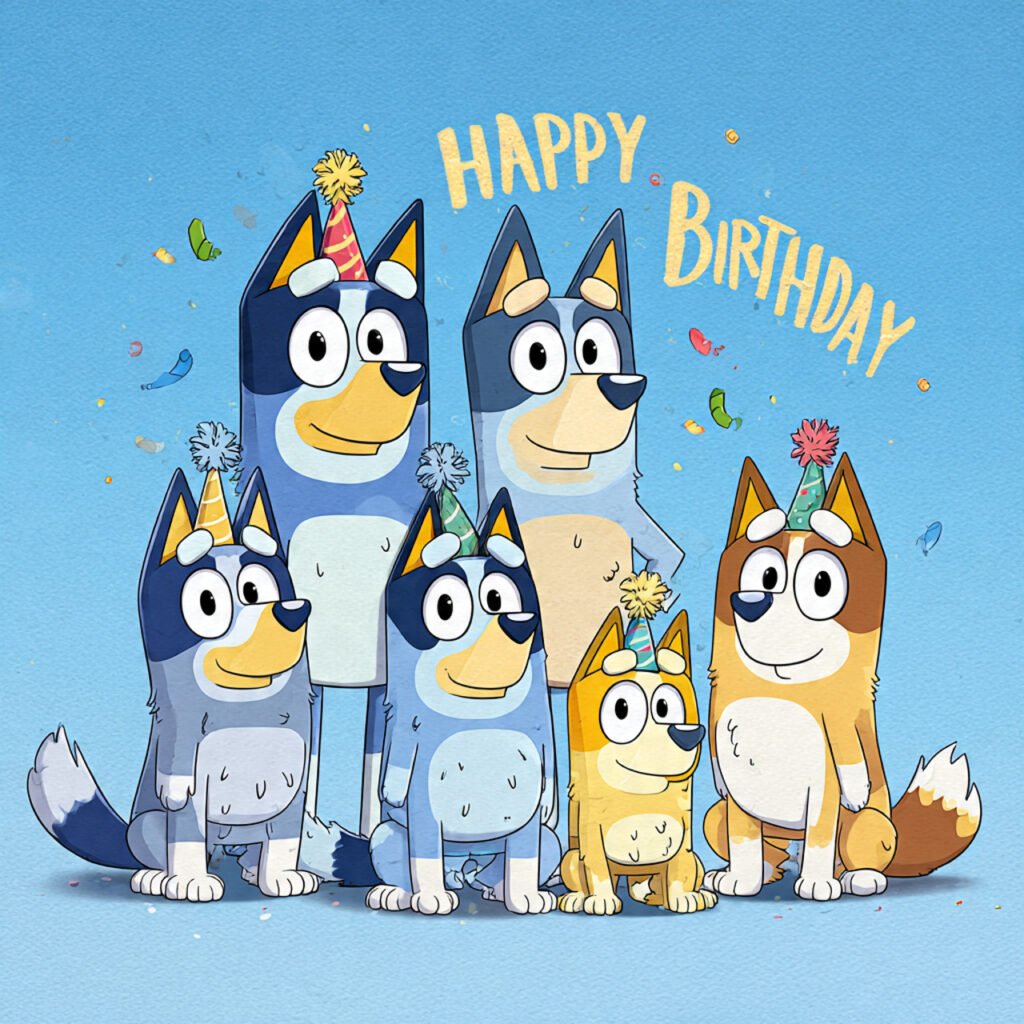Bluey Birthday Smiles With Loving Family