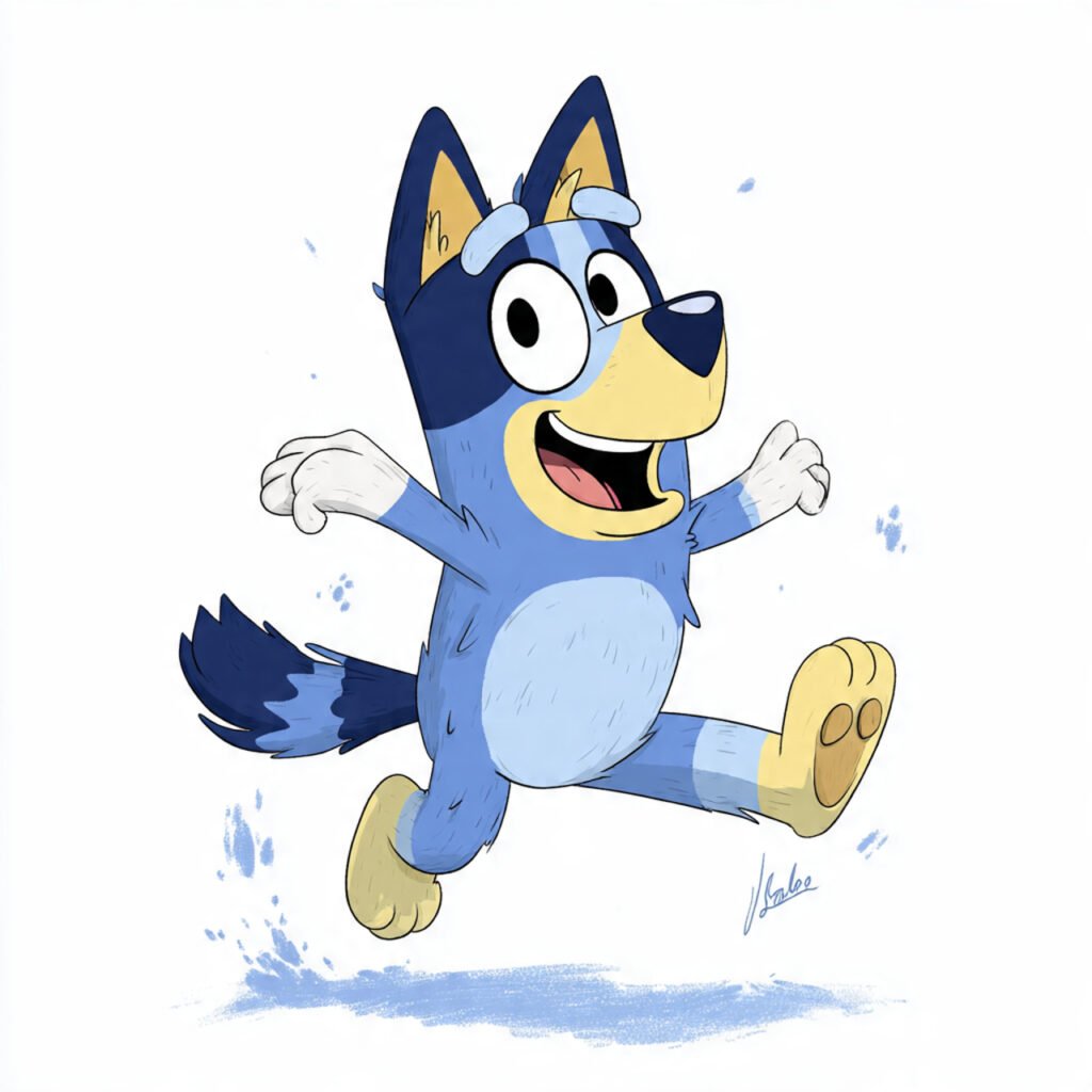 Bluey and friends colorful cartoon photos