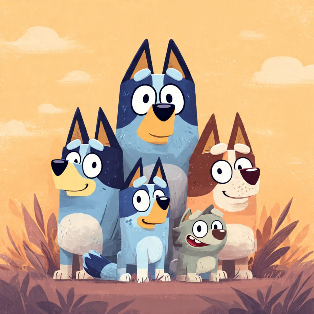 Bluey family and friends cartoon wallpapers