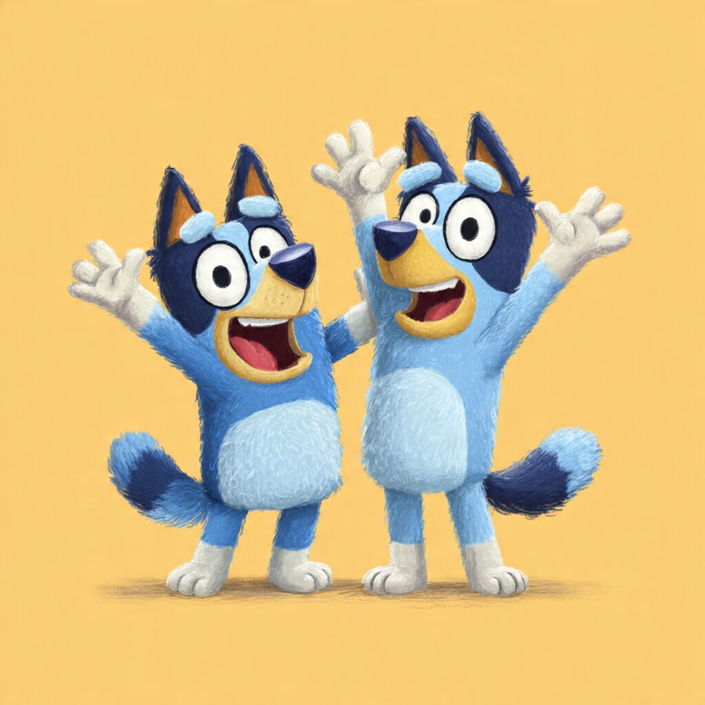 Amazing Bluey animated family wallpaper images