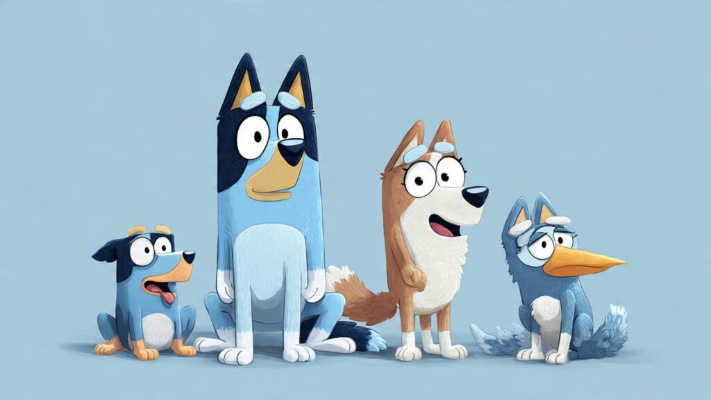 Sweet Bluey family cartoon HD photos