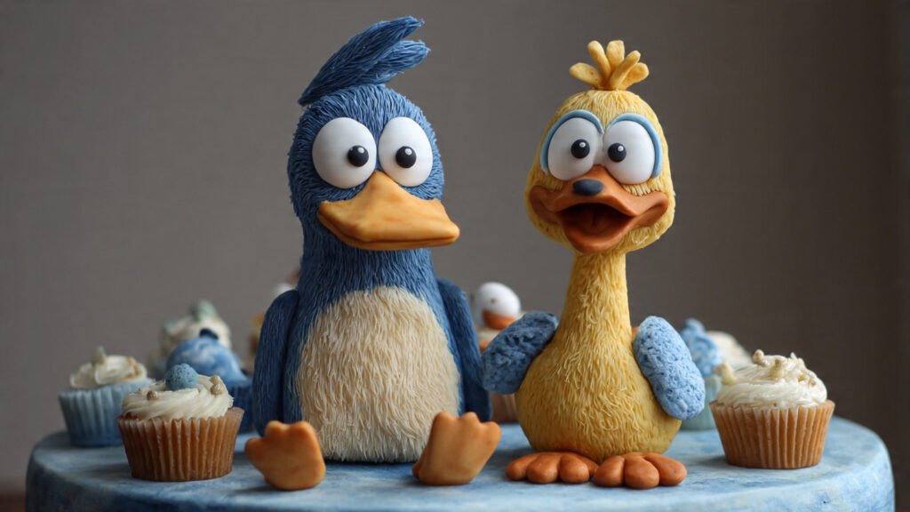 Cute Bluey Theme Duck Birthday Cake