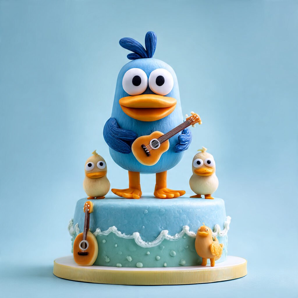 Homemade Bluey Duck Cake Celebration Images