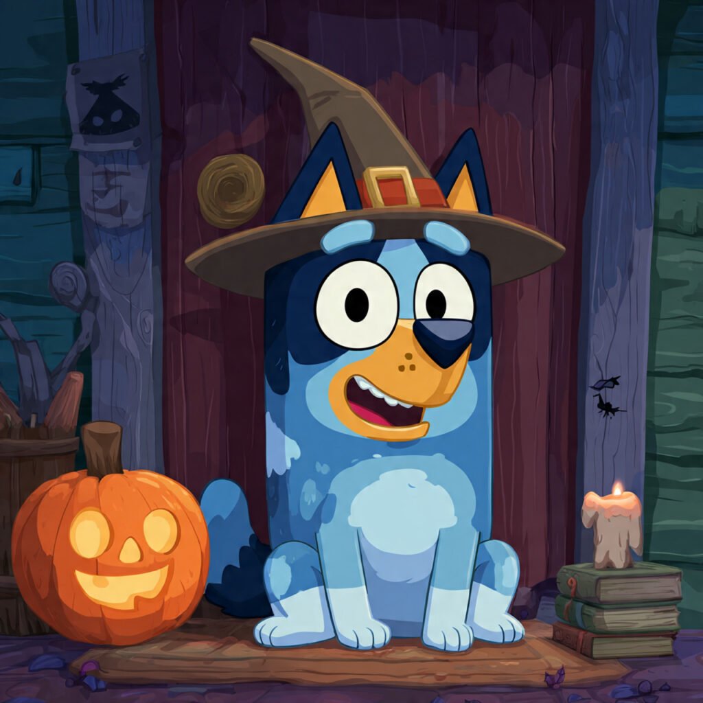 Cute Bluey Halloween Printable Coloring Sheets For Kids