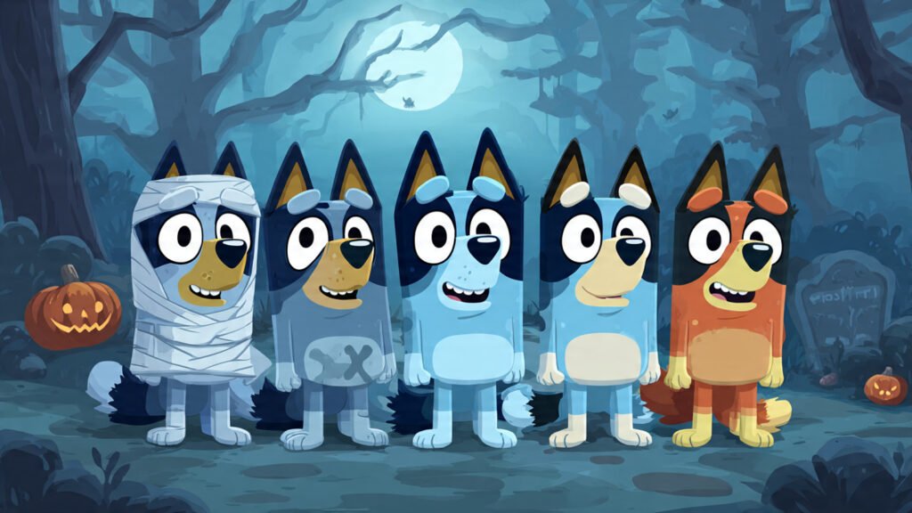 Bluey Halloween Printable Masks And Crafts For Kids