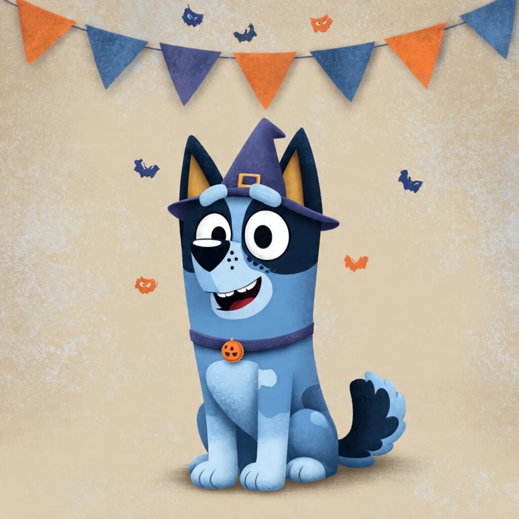 Adorable Bluey Halloween Printable Coloring Posters For Kids
