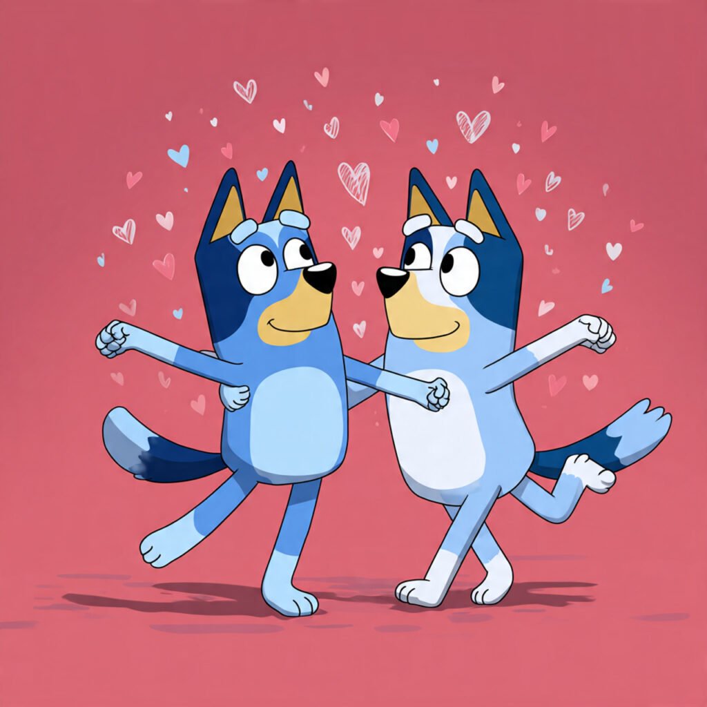 Adorable Bluey Valentine Party Dance Images
