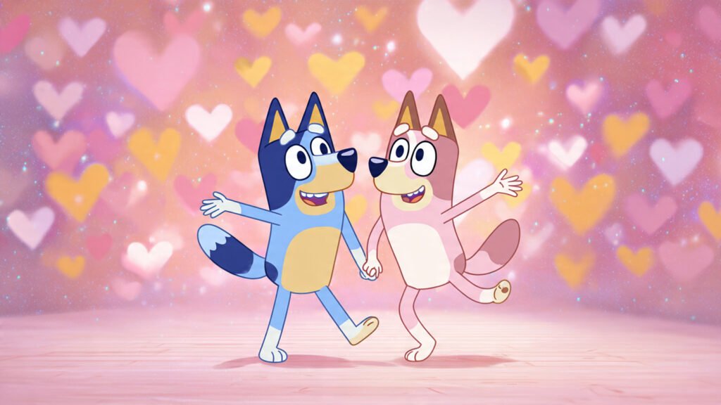 Bluey Heart Dance Cute Valentine Images