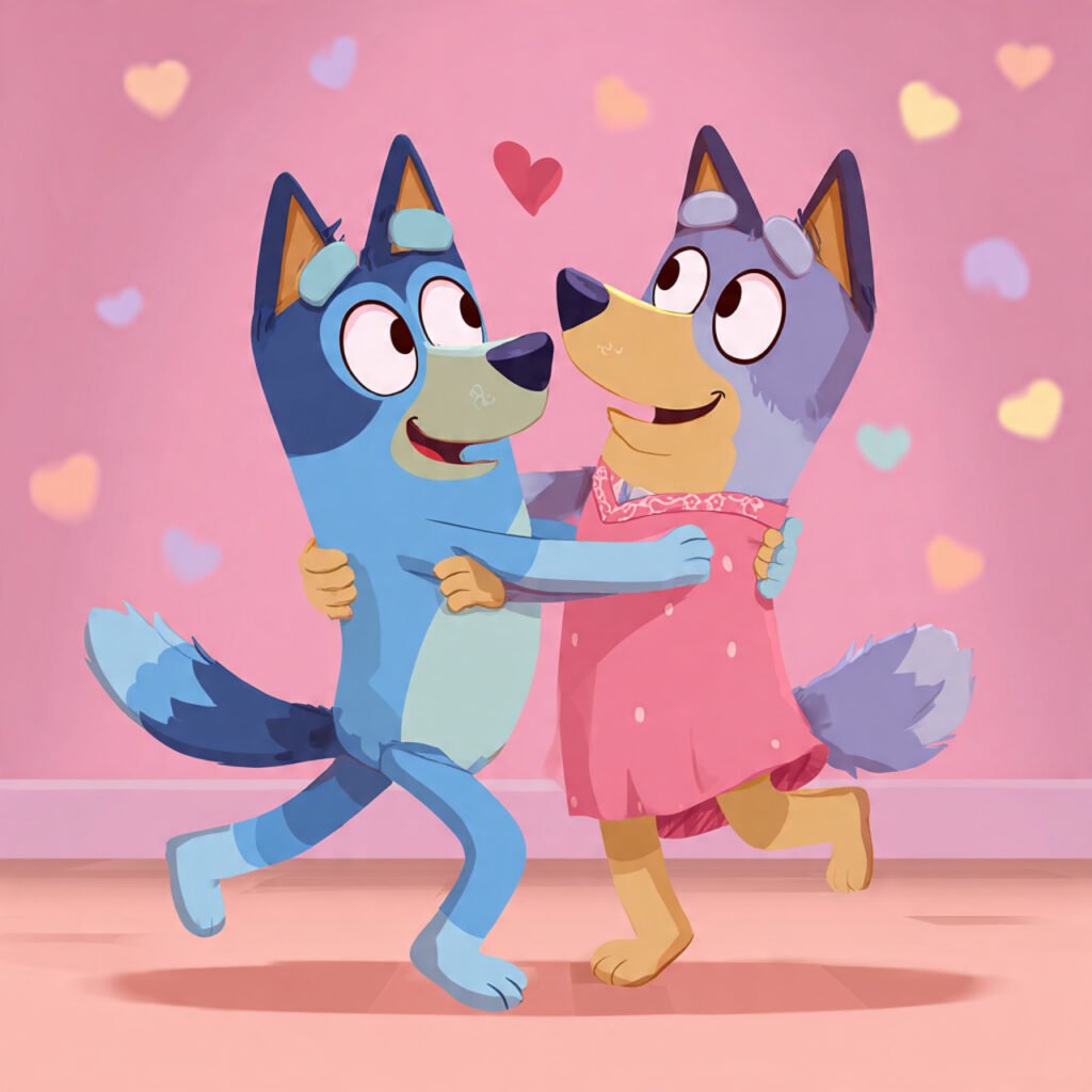 Cute Bluey Valentine Dance Celebration Images