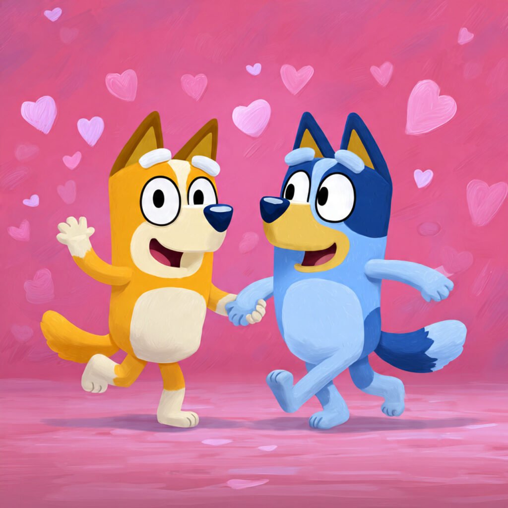 Sweet Bluey Valentines Day Dancing Moments